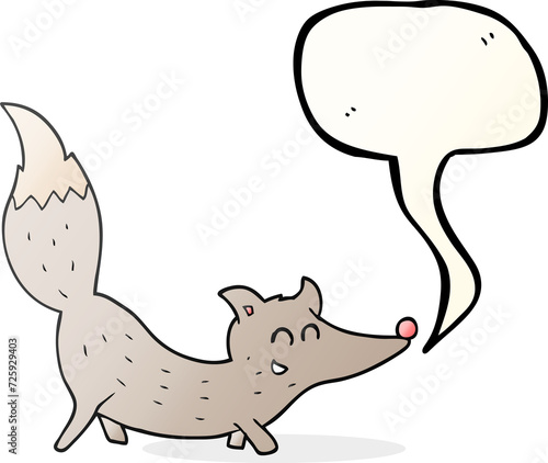 speech bubble cartoon little wolf