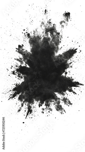 A black explosion of powder