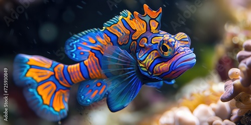 Beautiful Mandarin Fish! Captivating Colors and Patterns - Whether Closeup or in a Graceful Dance - Soft Natural Light © SurfacePatterns