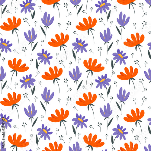 seamless background with flowers