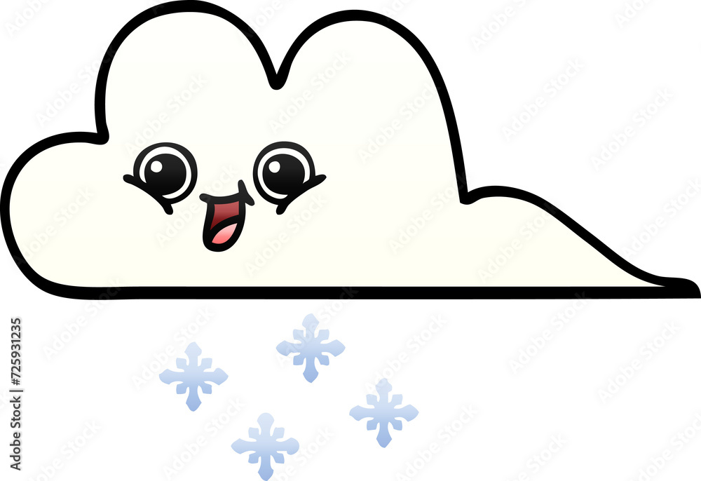 gradient shaded cartoon snow cloud gradient shaded cartoon snow cloud