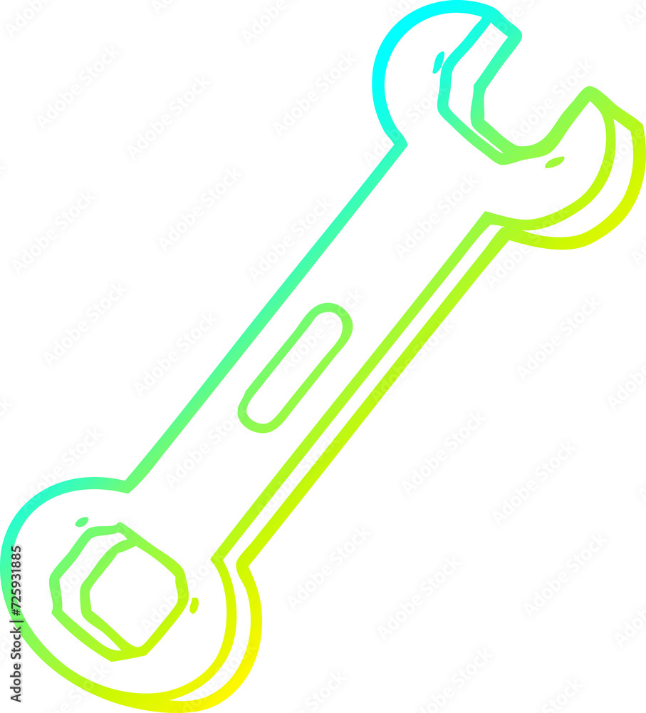 cold gradient line drawing cartoon spanner cold gradient line drawing cartoon spanner