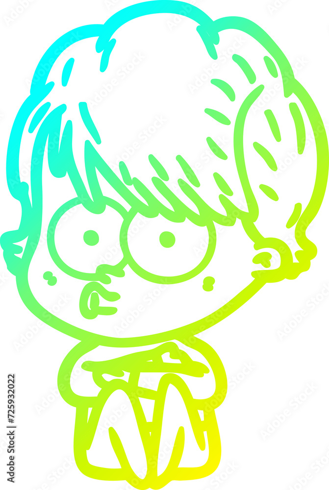 cold gradient line drawing cartoon woman cold gradient line drawing cartoon woman