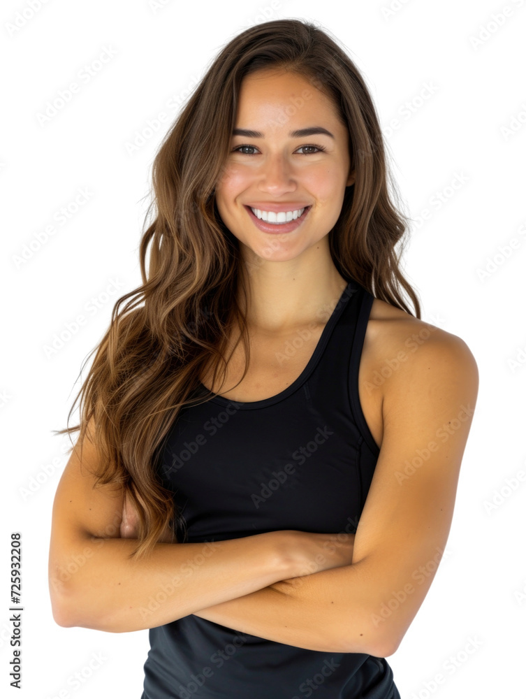 Professional woman fitness trainer transparent background Professional woman fitness trainer transparent background