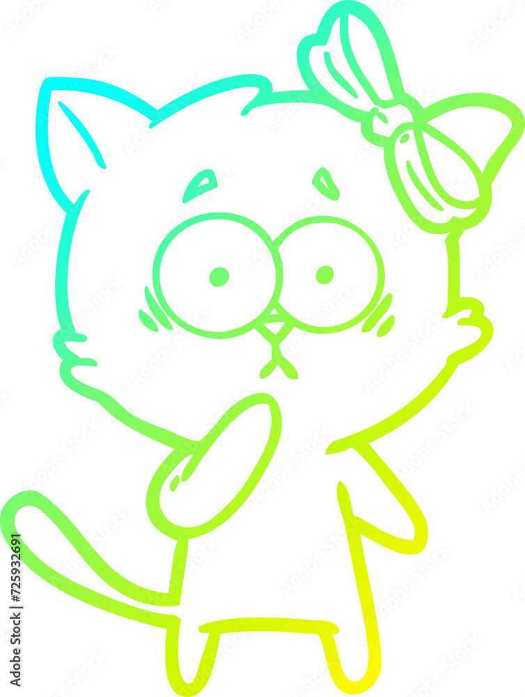 cold gradient line drawing cartoon cat cold gradient line drawing cartoon cat