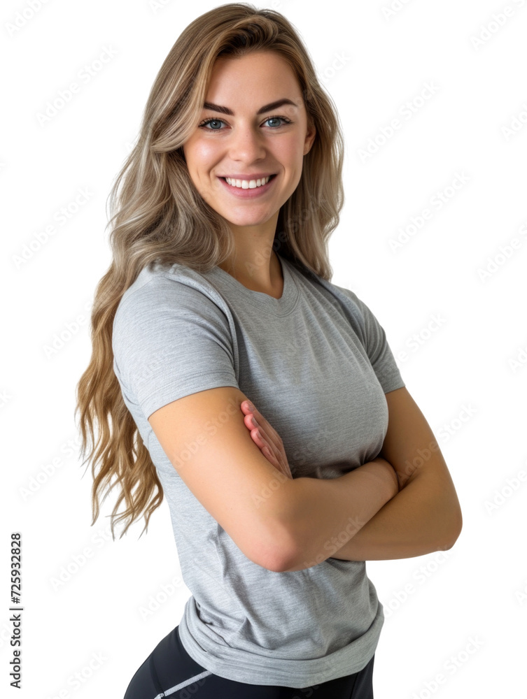 Professional woman fitness trainer transparent background Professional woman fitness trainer transparent background