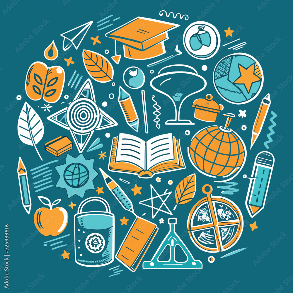 Vector Set Illustration Of Education and learning Vector Set Illustration Of Education and learning