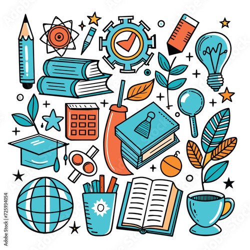 Vector Set Illustration Of Education and learning