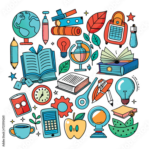 Vector Set Illustration Of Education and learning