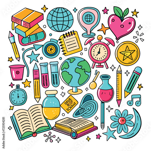 Vector Set Illustration Of Education and learning