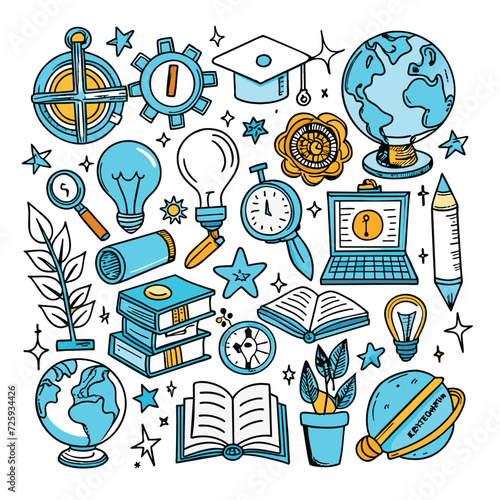Vector Set Illustration Of Education and learning