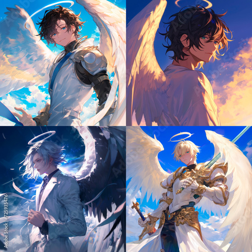 Set of avatar male angel