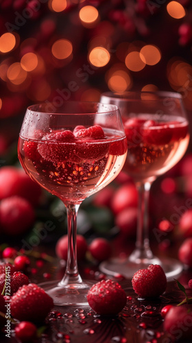 Red heart shaped confetti. AI generated art illustration.