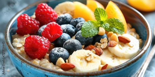 Yummy Oatmeal! Eat It for Brekkie - Add Fruits, Berries, and Nuts - Good for You and Keeps You Fit - Eat Right, Stay Healthy - Soft Natural Light