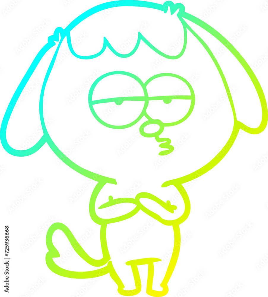 cold gradient line drawing cartoon bored dog cold gradient line drawing cartoon bored dog
