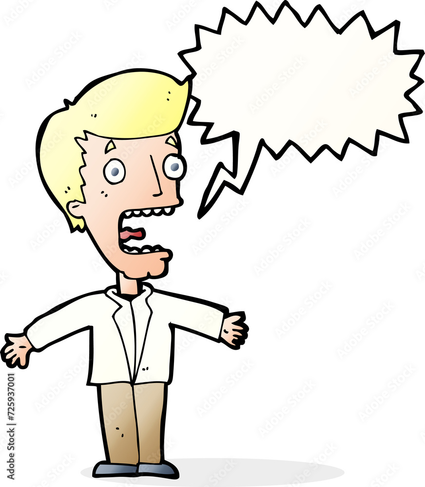 cartoon screaming man with speech bubble cartoon screaming man with speech bubble