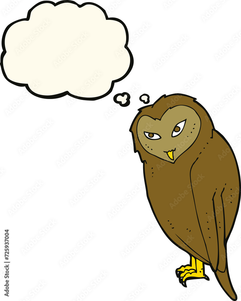 cartoon owl with thought bubble cartoon owl with thought bubble