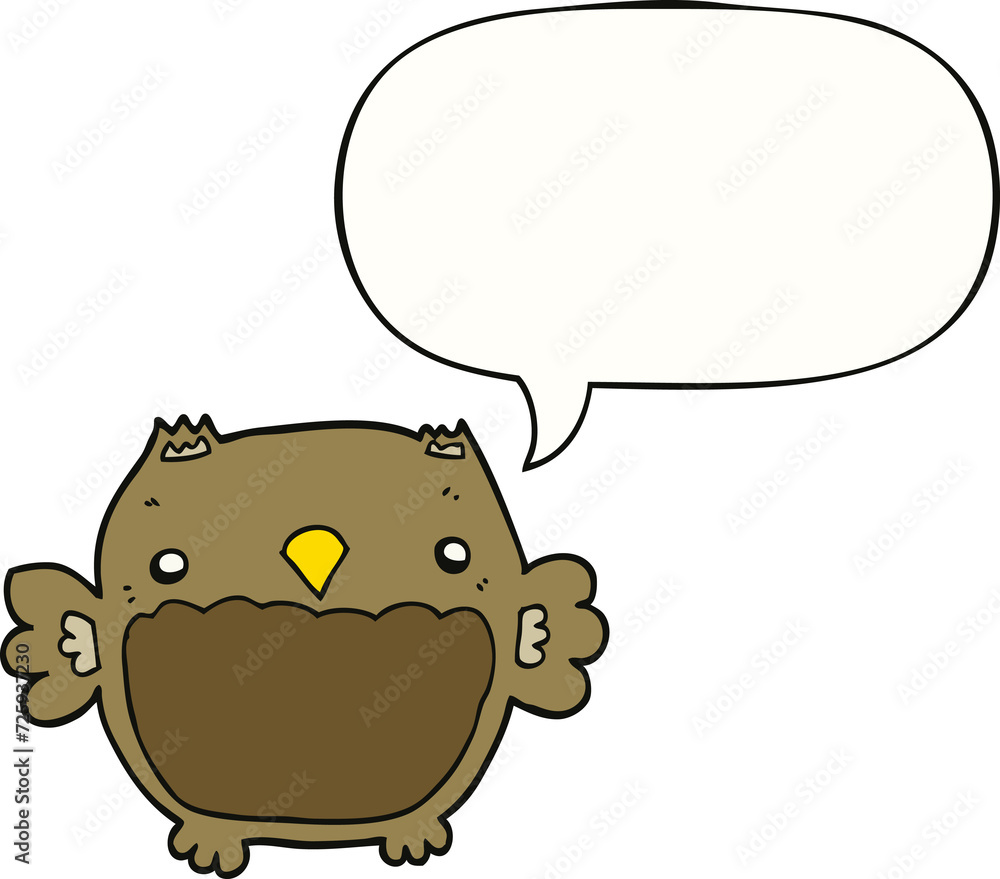 cartoon owl and speech bubble cartoon owl and speech bubble