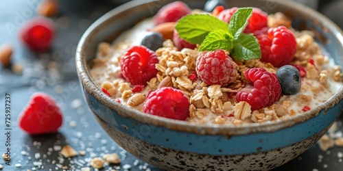 Healthy Morning Start - Breakfast Bowl Delight - Crunchy Goodness - Start Your Day Right 