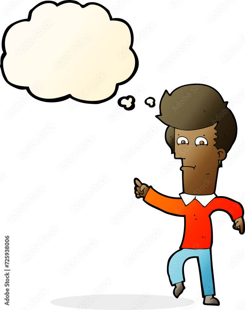 cartoon man pointing with thought bubble cartoon man pointing with thought bubble
