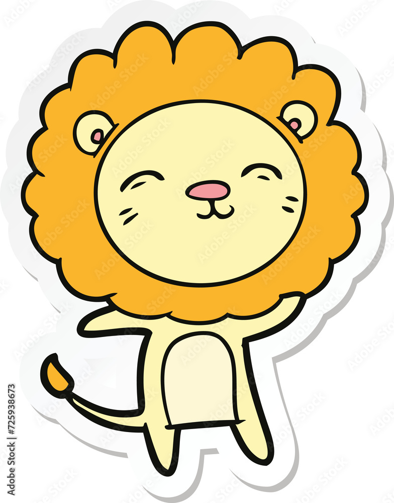 sticker of a cartoon lion sticker of a cartoon lion