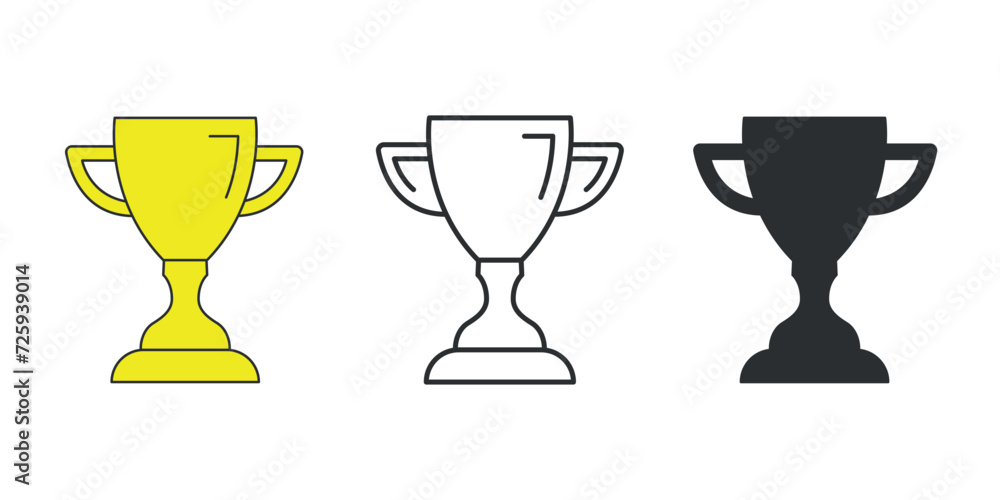 Vector gold, silver and bronze winners cup. Vector illustration Vector gold, silver and bronze winners cup. Vector illustration