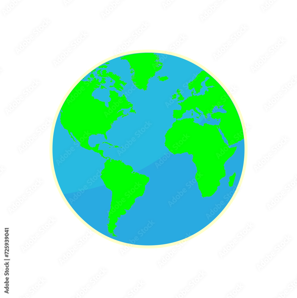 Vector planet Earth icon. Flat planet Earth icon. Flat design vector illustration for web banner, web and mobile, infographics. Vector Earth icon graphic. Vector icon isolated on gradient background