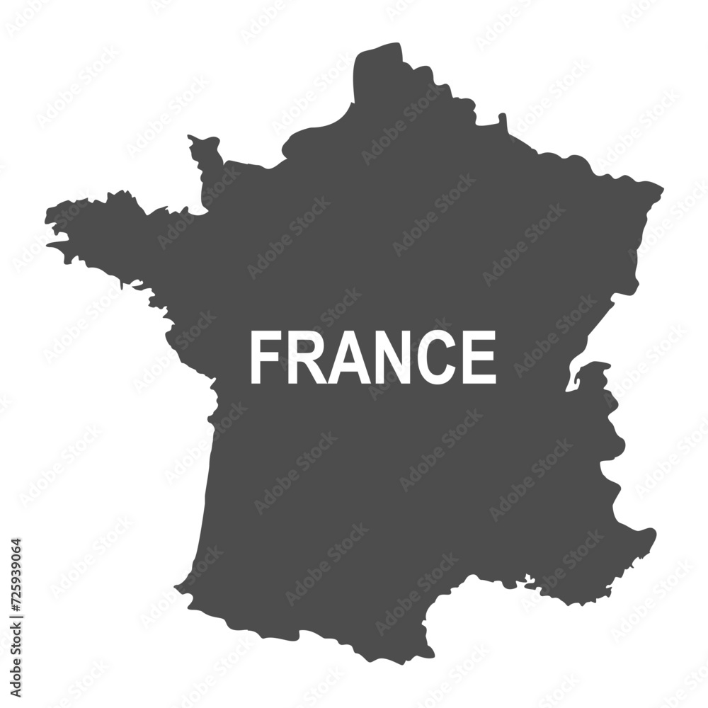 Outline Map of France Vector Design Template. Editable Stroke