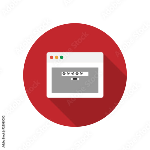 Notification with lock and password on screen computer. Private access to documents. Window with user authorization. Vector illustration in flat style.
