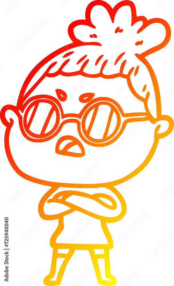 warm gradient line drawing cartoon annoyed woman warm gradient line drawing cartoon annoyed woman