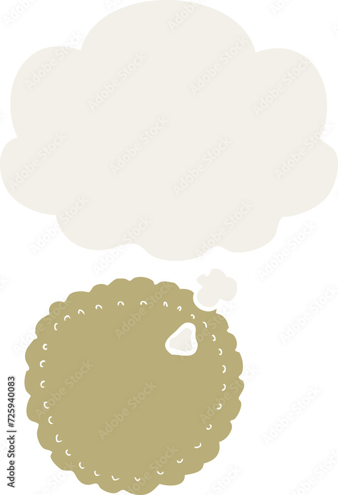 cartoon biscuit and thought bubble in retro style cartoon biscuit and thought bubble in retro style