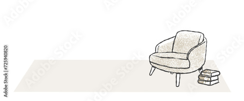 armchair for reading, copyspace