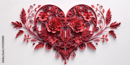 red heart with ornament