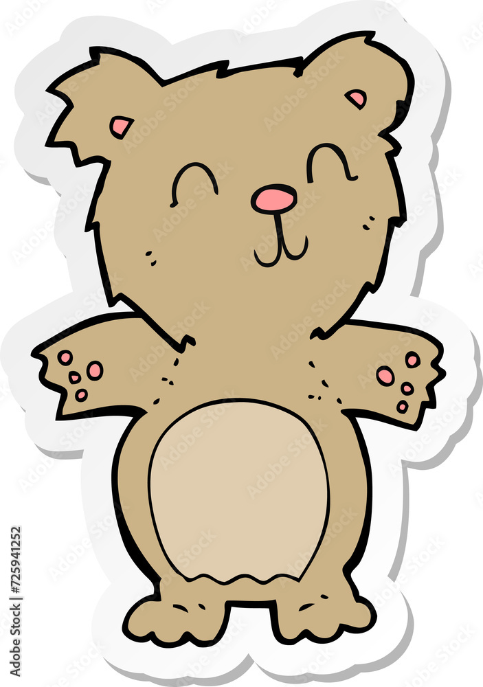 sticker of a cartoon cute teddy bear sticker of a cartoon cute teddy bear