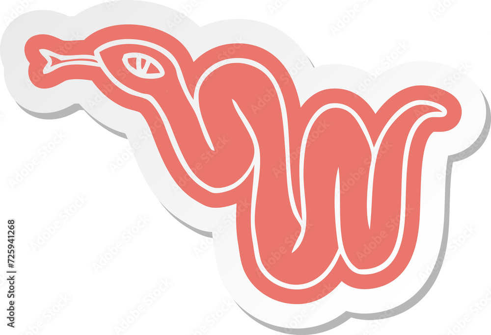 Obraz premium cartoon sticker of a garden snake