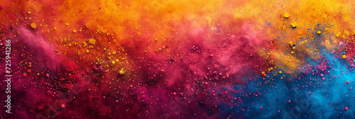Colored powder explosion. Colorful rainbow Holi paint splash.  Hindu festival of colors. photo