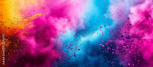 Colored powder explosion. Colorful rainbow Holi paint splash.  Hindu festival of colors. © lagano