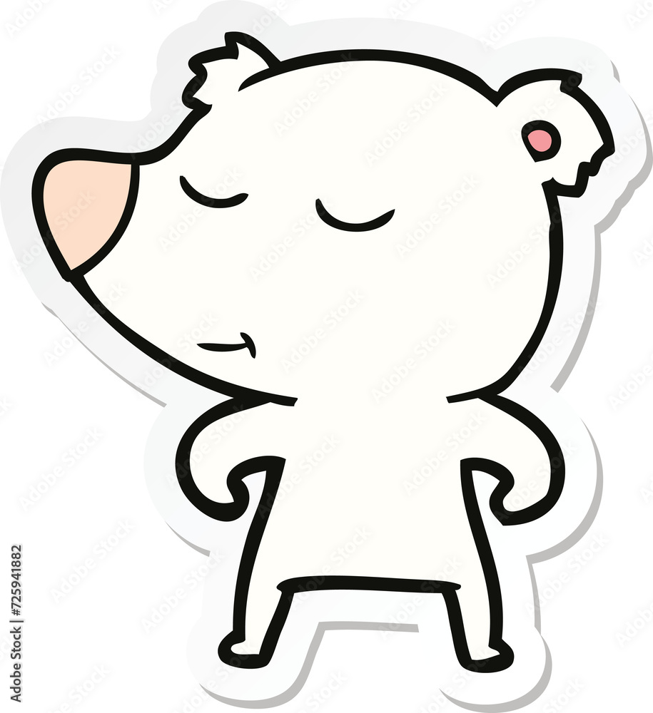 sticker of a cartoon polar bear sticker of a cartoon polar bear