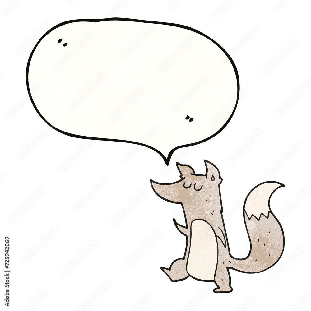 speech bubble textured cartoon little wolf speech bubble textured cartoon little wolf