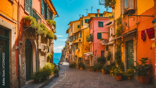 beautiful street Cinque Terre Italy