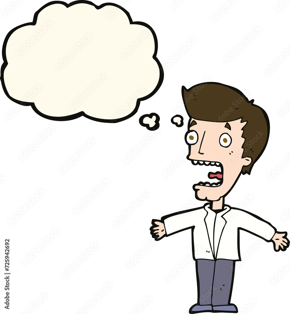 cartoon screaming man with thought bubble cartoon screaming man with thought bubble