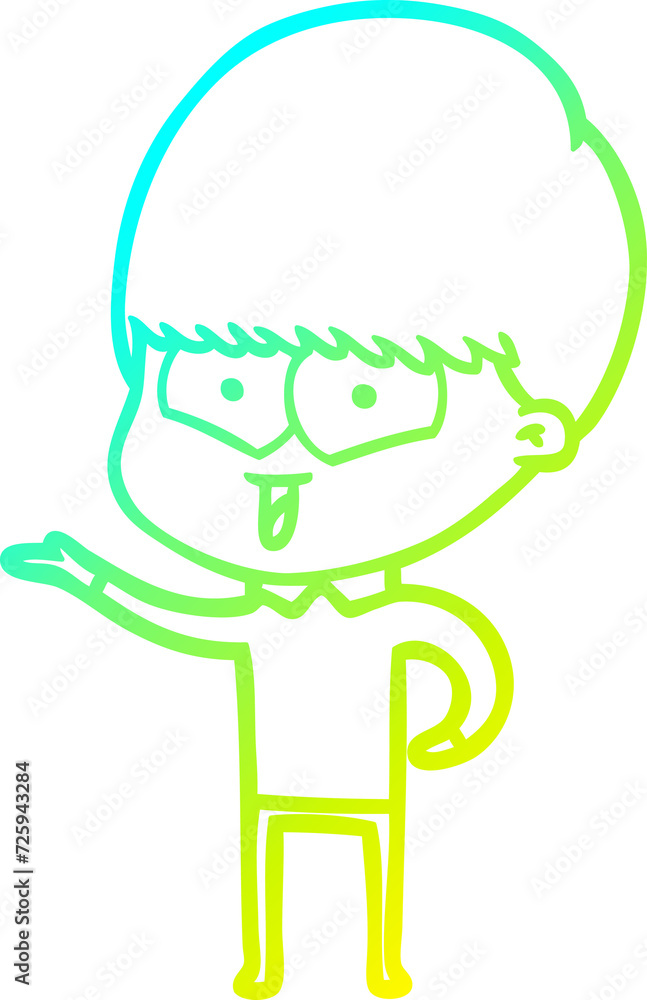 cold gradient line drawing cartoon happy boy cold gradient line drawing cartoon happy boy