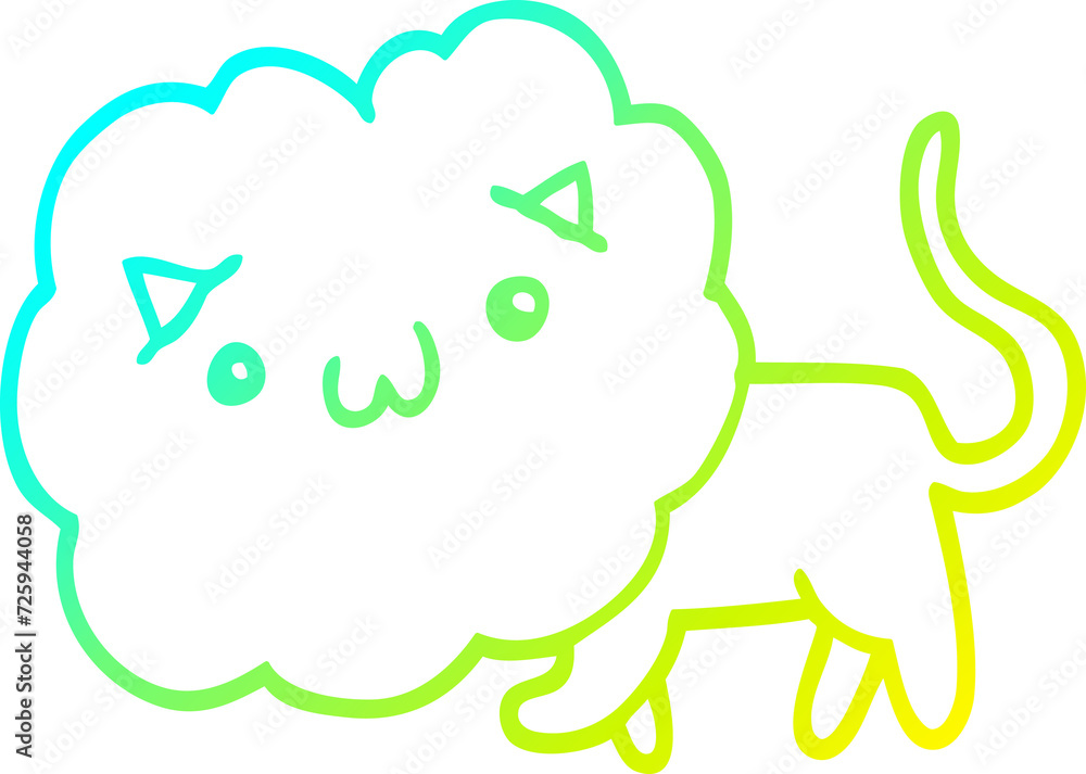cold gradient line drawing cartoon lion cold gradient line drawing cartoon lion
