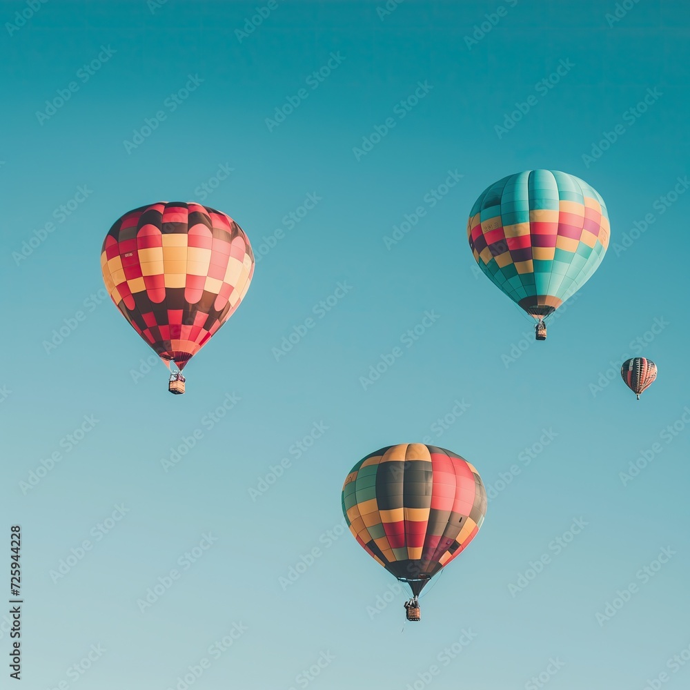 Naklejka premium Colorfull hot air balloons at blue sky
