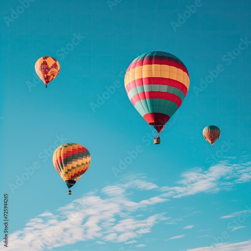 Colorfull hot air balloons at blue sky