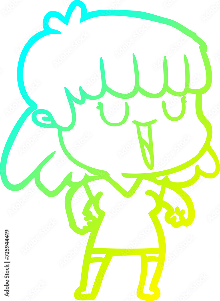 cold gradient line drawing cartoon woman cold gradient line drawing cartoon woman