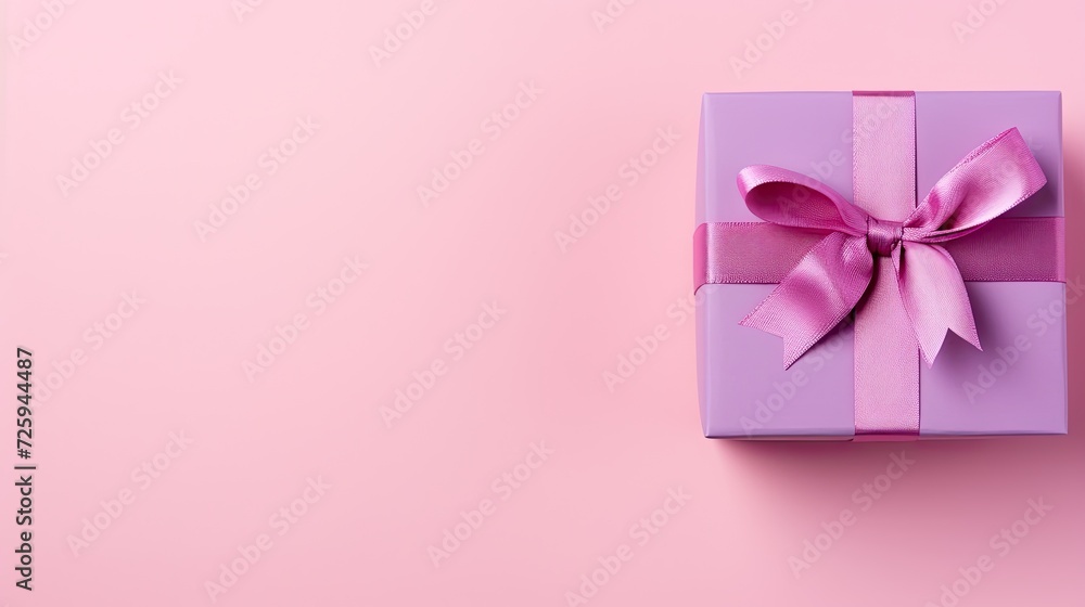 Pink Festive Gift Package with Elegant Purple Wrapping, Ribbon, and Bow, Perfect for Birthday Celebration or Holiday Surprise, Unveiling Joy and Happiness in Special Occasions Pink Festive Gift Package with Elegant Purple Wrapping, Ribbon, and Bow, Perfect for Birthday Celebration or Holiday Surprise, Unveiling Joy and Happiness in Special Occasions