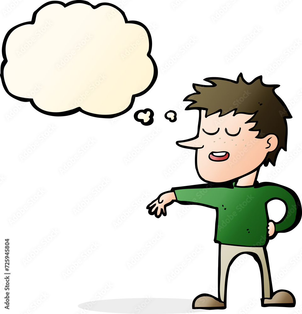 cartoon man making dismissive gesture with thought bubble cartoon man making dismissive gesture with thought bubble