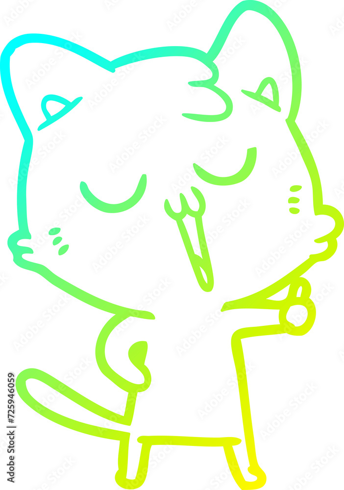 cold gradient line drawing cartoon cat singing cold gradient line drawing cartoon cat singing
