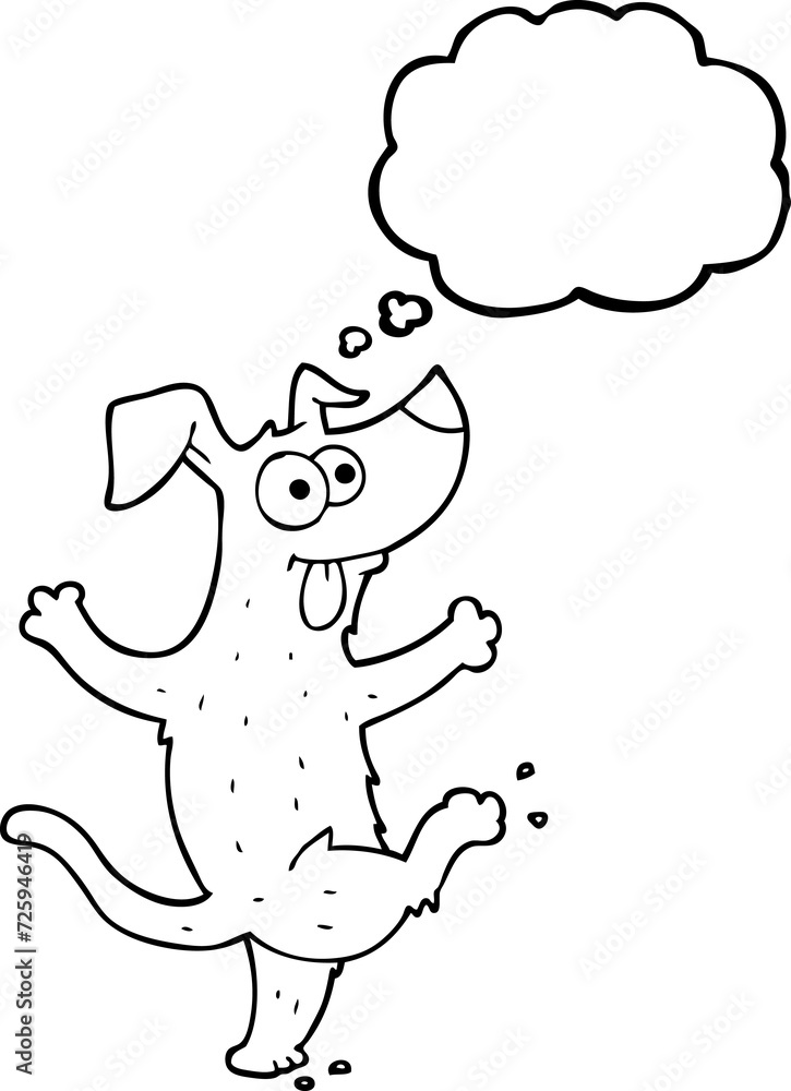 Fototapeta premium thought bubble cartoon dancing dog